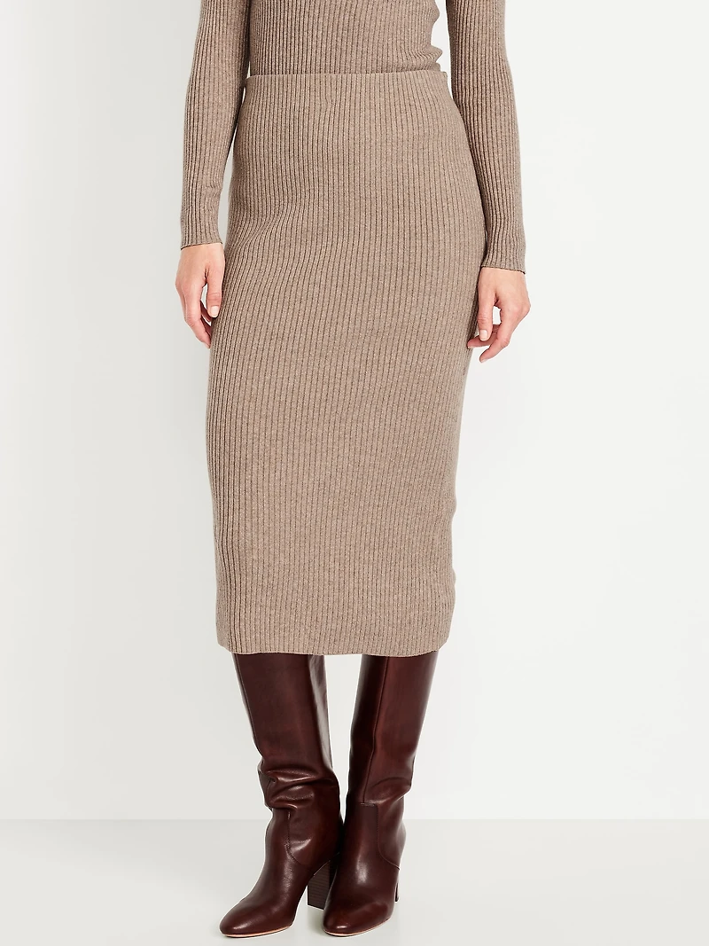 SoSoft Ribbed Midi Sweater Skirt