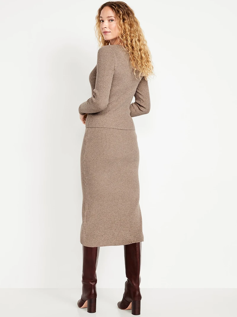 SoSoft Ribbed Midi Sweater Skirt