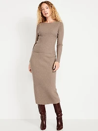SoSoft Ribbed Midi Sweater Skirt