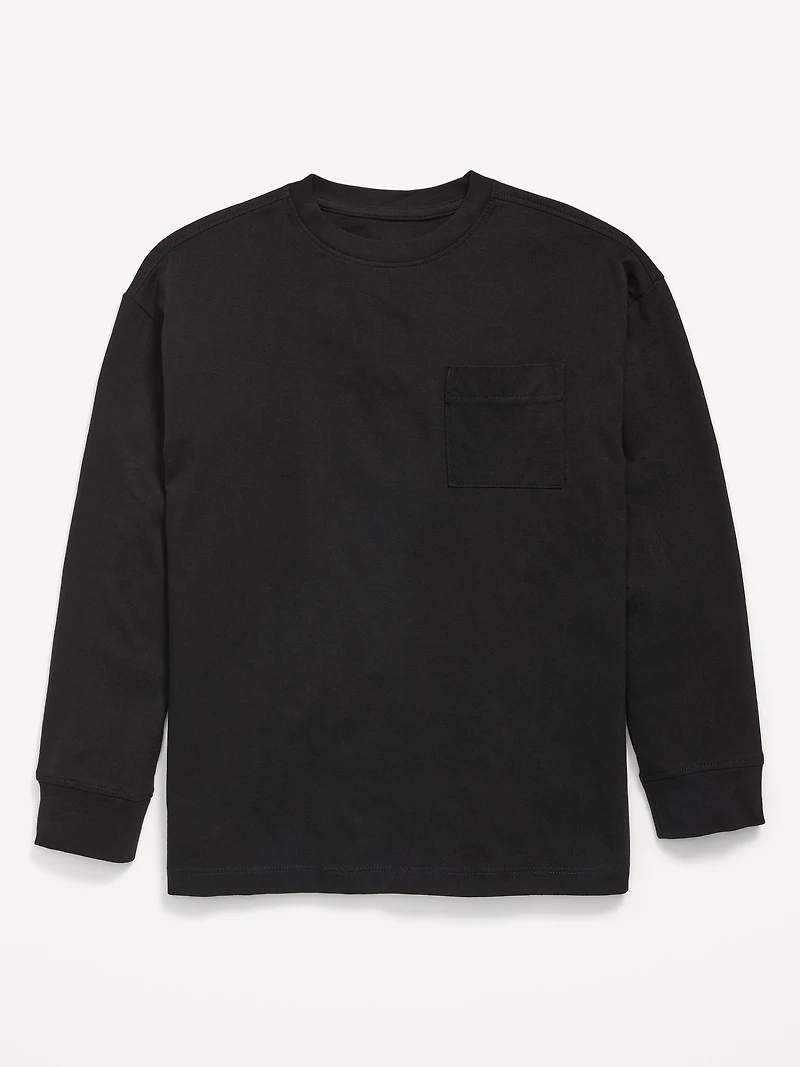 Oversized Long-Sleeve Pocket T-Shirt for Boys