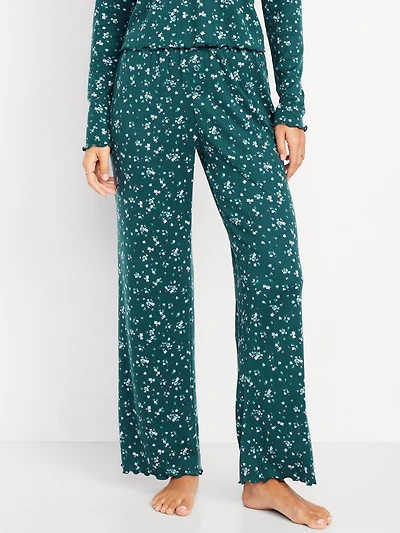 High-Waisted Cozy Rib Pajama Pants