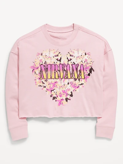 Nirvana™ Long-Sleeve Cropped T-Shirt for Girls
