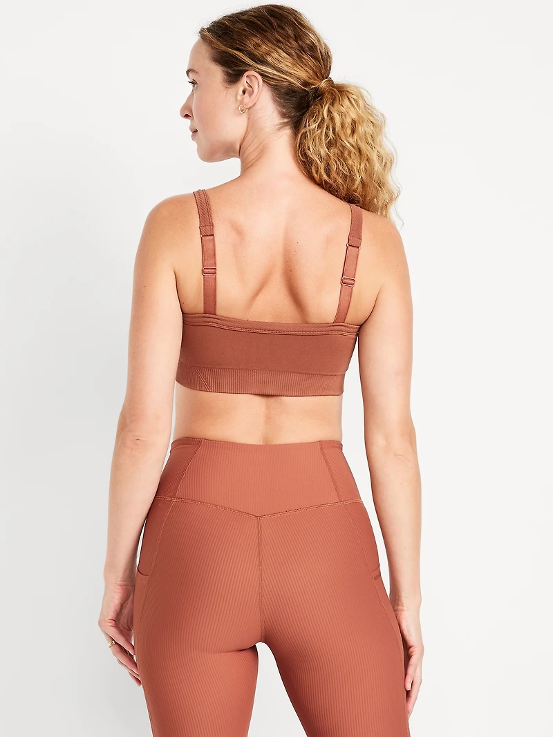 Light Support Fluid Seamless Ribbed Sports Bra