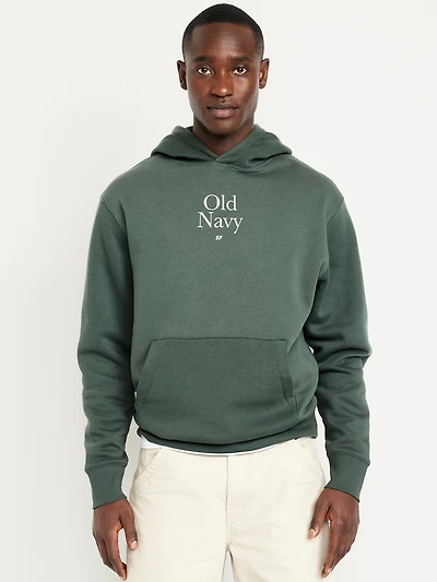 Oversized Logo Pullover Hoodie for Men