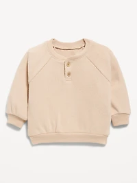 Long-Sleeve Henley Waffle-Knit Sweatshirt for Baby