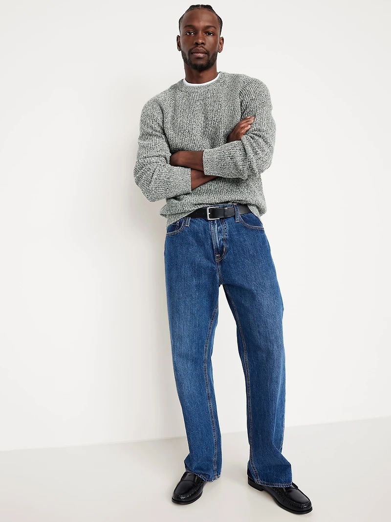 Crew-Neck Shaker-Stitch Sweater