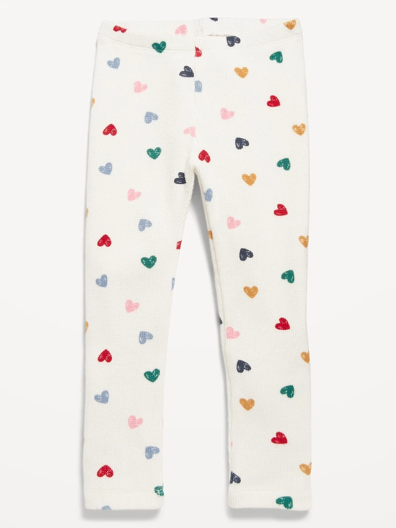 Printed Waffle-Knit Leggings for Toddler Girls