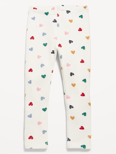 Printed Waffle-Knit Leggings for Toddler Girls