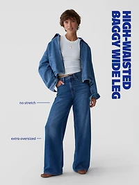 High-Waisted Baggy Wide-Leg Jeans