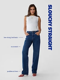 Mid-Rise Slouchy Straight Jeans
