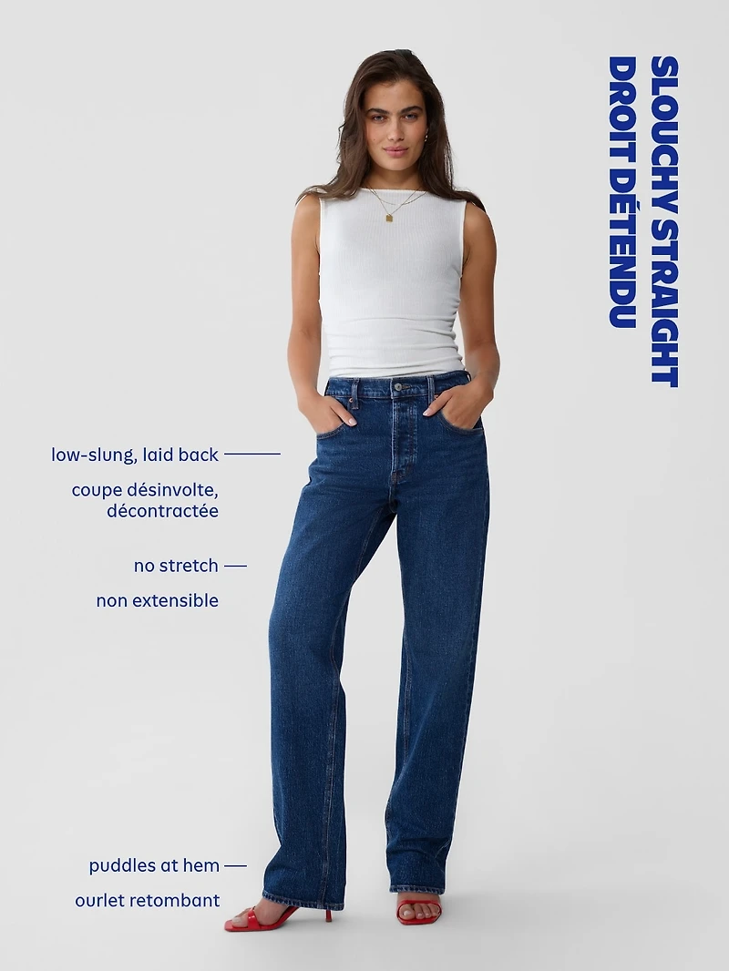 Mid-Rise Slouchy Straight Jeans
