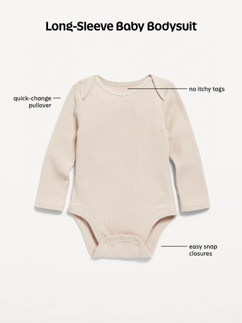Long-Sleeve Bodysuit 5-Pack for Baby