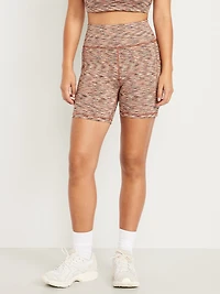 High-Waisted PowerSoft Pocket Biker Shorts -- 6-inch inseam