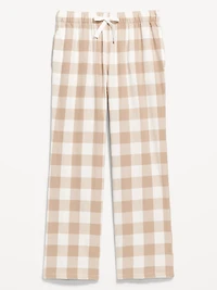 Mid-Rise Plaid Flannel Pajama Pants for Women