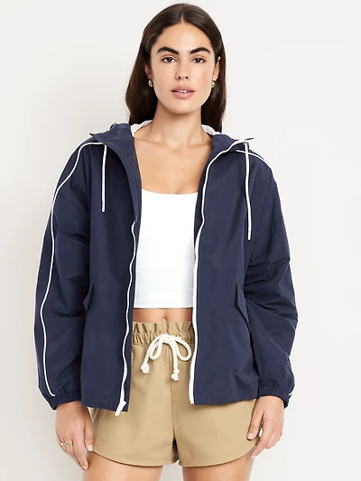Hooded Zip Windbreaker