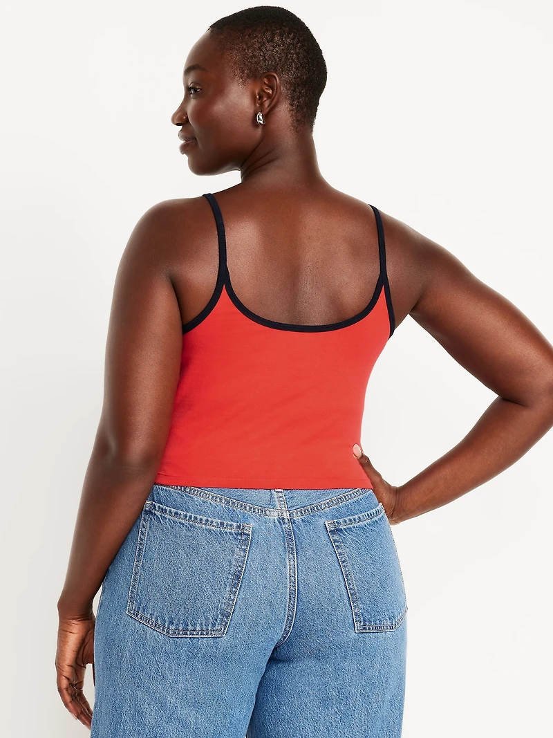 Tipped Jersey Cropped Cami Top