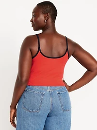 Tipped Jersey Cropped Cami Top