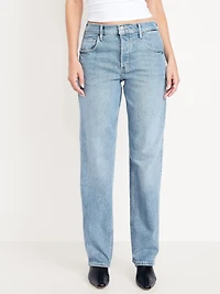 Mid-Rise Slouchy Straight Jeans