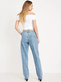 Mid-Rise Slouchy Straight Jeans