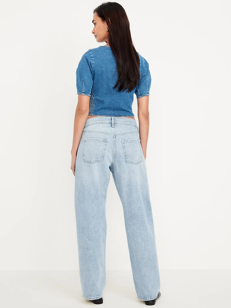 Mid-Rise Slouchy Straight Jeans