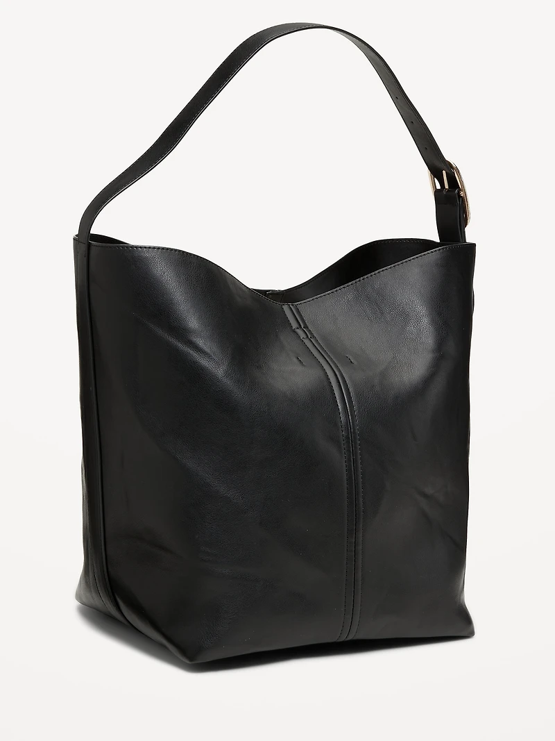 Large Faux Leather Tote
