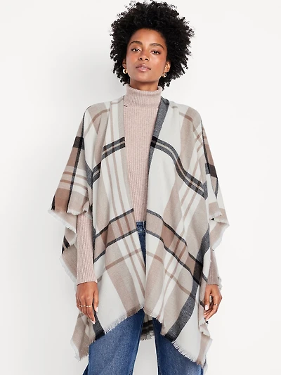 Flannel Fringe Poncho