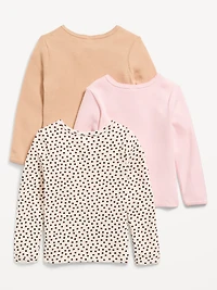 Long-Sleeve T-Shirt 3-Pack for Toddler Girls