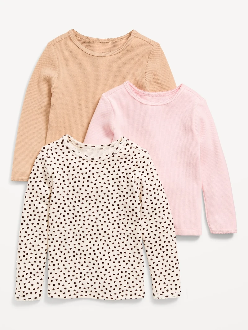 Long-Sleeve T-Shirt 3-Pack for Toddler Girls