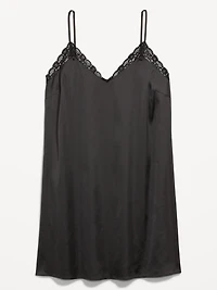 Lace-Trim Satin Nightgown