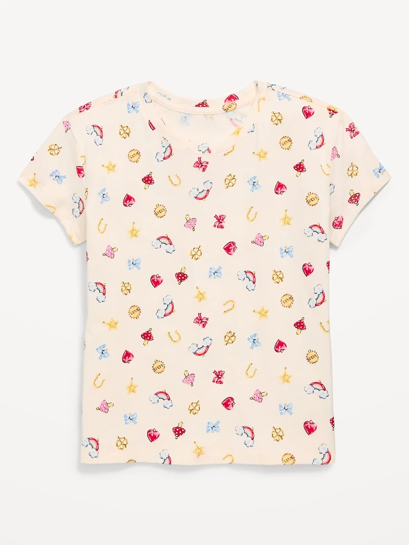 Softest Printed Short-Sleeve T-Shirt for Girls