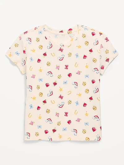 Softest Printed Short-Sleeve T-Shirt for Girls