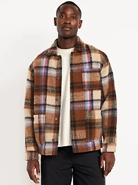 Wool-Blend Plaid Chore Jacket