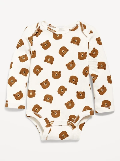 Printed Long-Sleeve Bodysuit for Baby