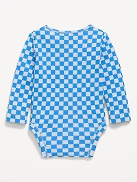 Printed Long-Sleeve Henley Bodysuit for Baby