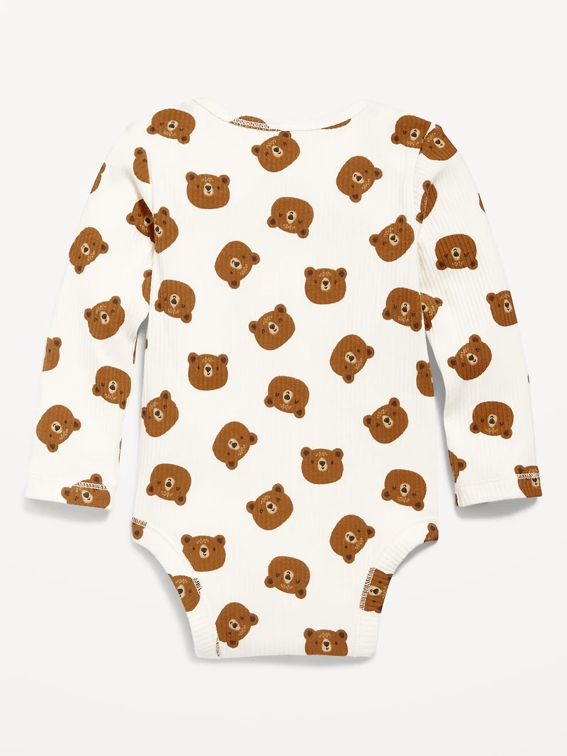 Printed Long-Sleeve Bodysuit for Baby