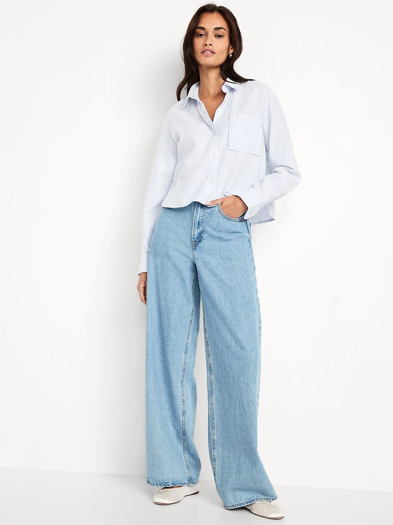 Cropped Button-Down Shirt