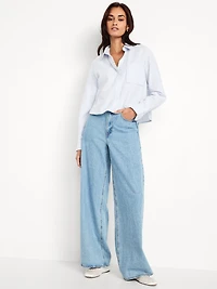 Cropped Button-Down Shirt