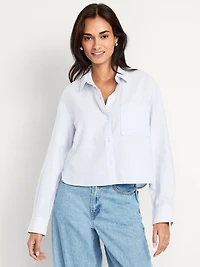 Cropped Button-Down Shirt