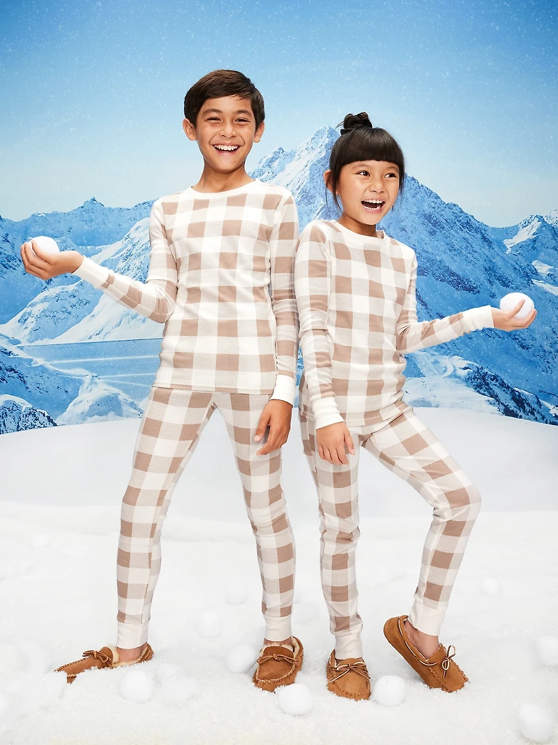 Gender-Neutral Snug-Fit Graphic Pajama Set for Kids