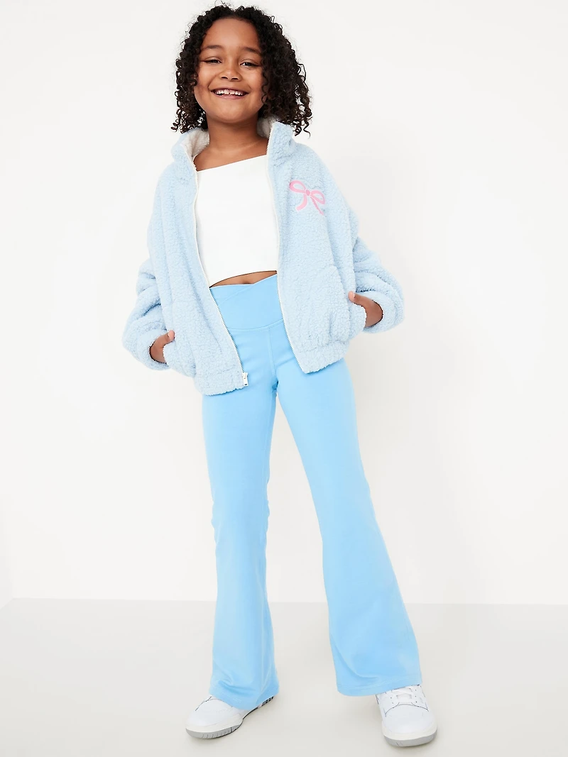 High-Waisted PowerChill Crossover Flared Leggings for Girls
