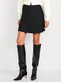 High-Waisted Crepe Mini Skirt
