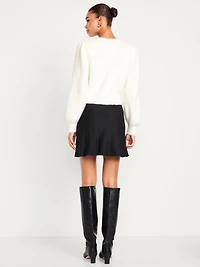 High-Waisted Crepe Mini Skirt