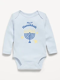 Long-Sleeve Unisex Graphic Bodysuit for Baby