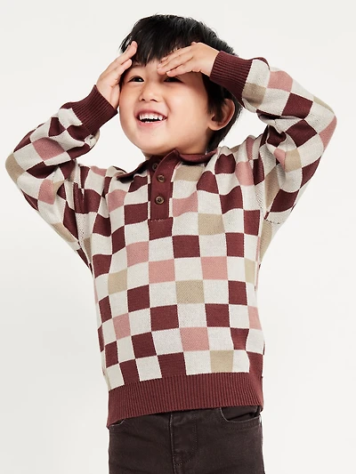 HOLD: Long-Sleeve Collared Sweater for Toddler Boys