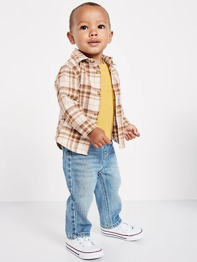 Long-Sleeve Flannel Shirt for Baby