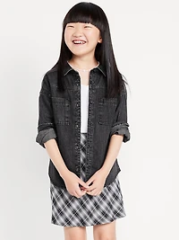 Oversized Pocket Jean Top for Girls