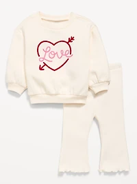 Long-Sleeve Graphic Sweatshirt and Leggings Set for Baby