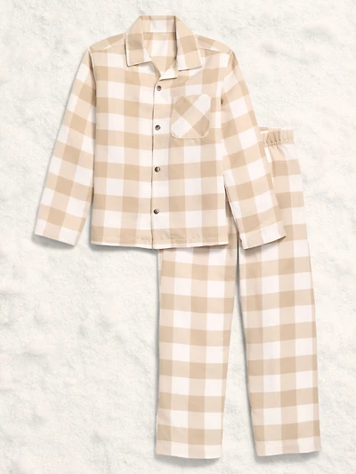 Printed Gender-Neutral Button-Front Pajama Set for Kids