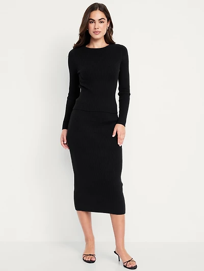 SoSoft Ribbed Midi Sweater Skirt