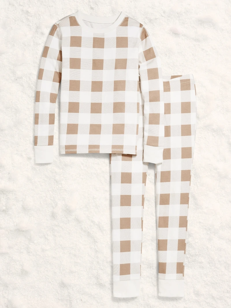 Gender-Neutral Snug-Fit Graphic Pajama Set for Kids